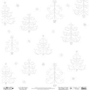 Christmas Glittered Embossed Vellum 12 x 12 in