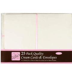 A5 Cream Cards and Envelopes x 25pk