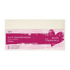 Square Cards/Envelopes  4 x 4 in-25pk
