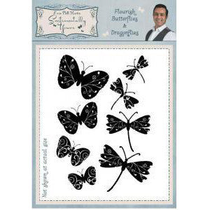 Phil Martin- Clear Stamp-Flourish Butteflies &amp; Dragonflies